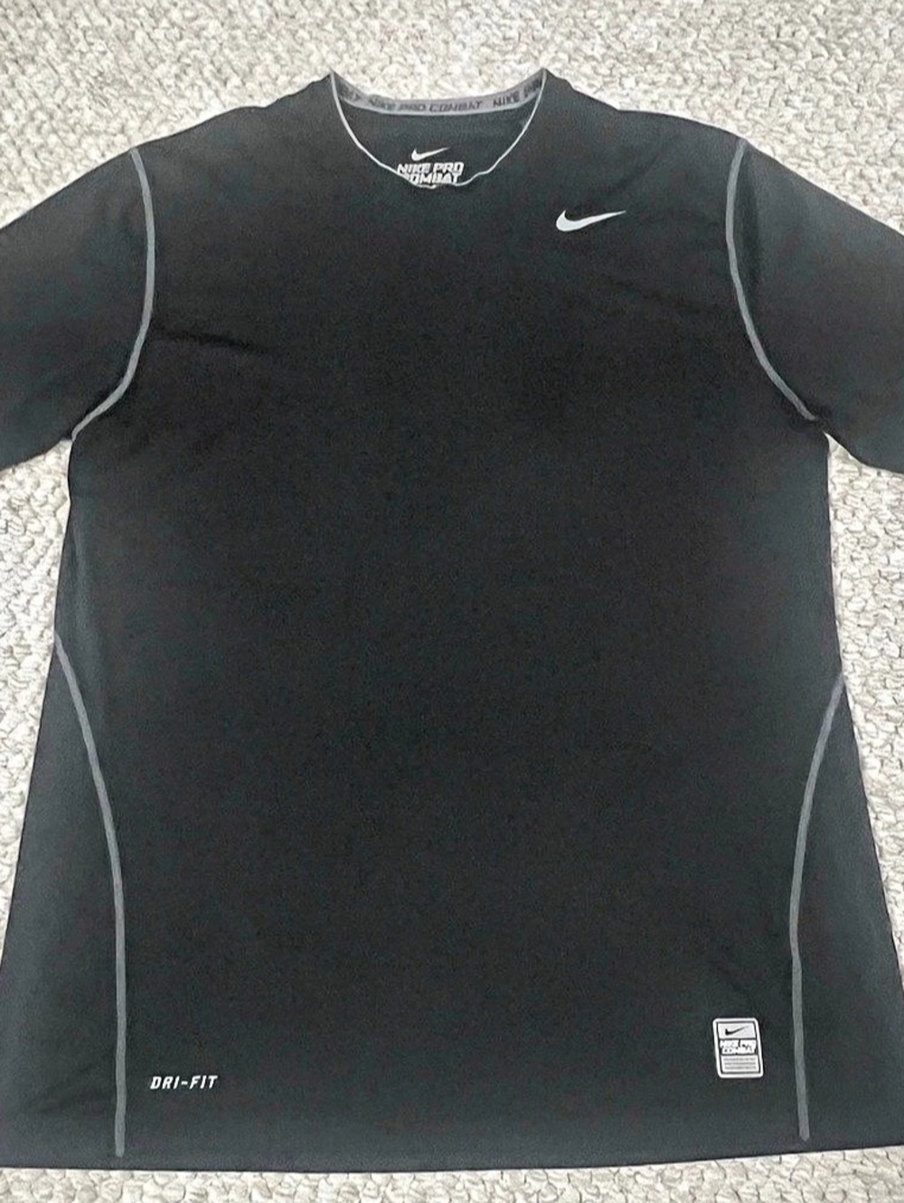Nike Pro Combat Black XL Dri-FIT Fitted Short Sleeve Athletic Mens Training T Sh